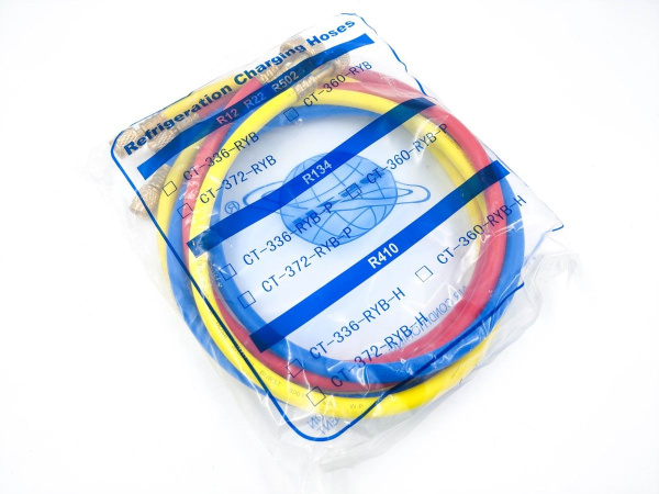 Заправочные шланги DSZH-360-RYB набор 3шт по 1.5м, 1/4" SAE, до 34 бар
