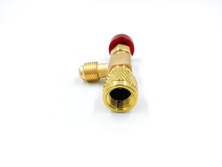 Вентиль с нажимом на ниппель FC-34B (HC-1223) SAE 5/16" / 5/16"(R410, R32), до 20 bar
