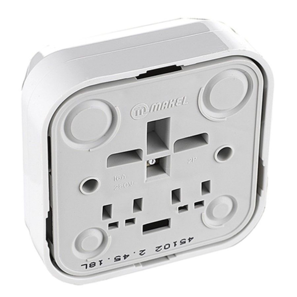 Розетка накладная Makel SIVA USTU (45108) с/з 1-я, белая