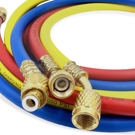 Заправочные шланги DSZH-360-RYB-H набор 3шт по 1.5м, 1/4" SAE, до 55 Bar