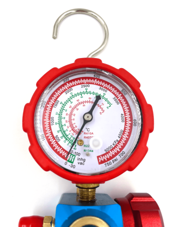 Манометрический коллектор DSZH WK-468GH со смотровым стеклом (R22/134/407/410; 1 вентильный, с манометром, без шлангов)