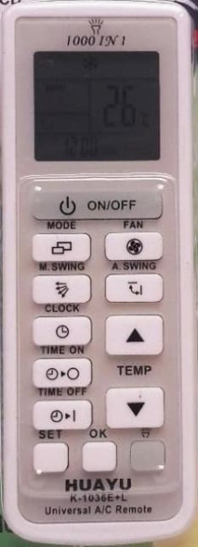 HUAYU K-1036E+L (universal 1000 in1) ПДУ для кондиционеров
