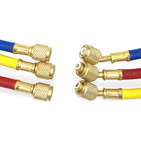 Заправочные шланги Value VRP-U-RYB (0.9 м; 1/4" SAE; набор для R12, 22, 134, 404, 407, 507) до 34 Bar