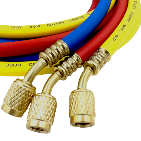 Заправочные шланги DSZH-372-RYB-P набор 3шт по 1.8м, 1/4" SAE, до 41 бар
