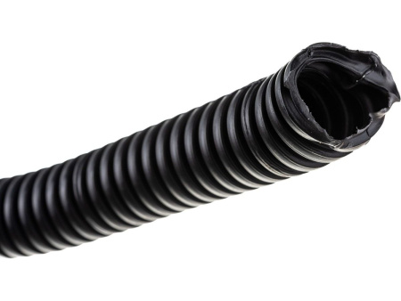 Гофра ПНД 25мм с зондом, черная, 50м/бухта