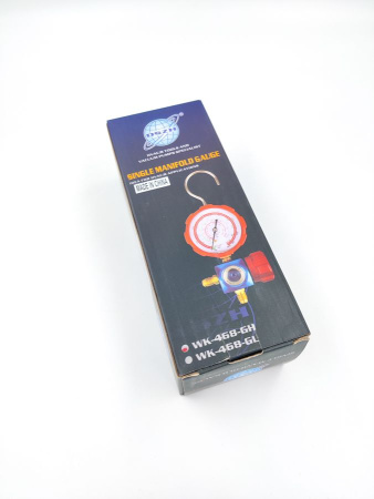 Манометрический коллектор DSZH WK-468GH со смотровым стеклом (R22/134/404/410; 1 вентильный, с манометром, без шлангов)