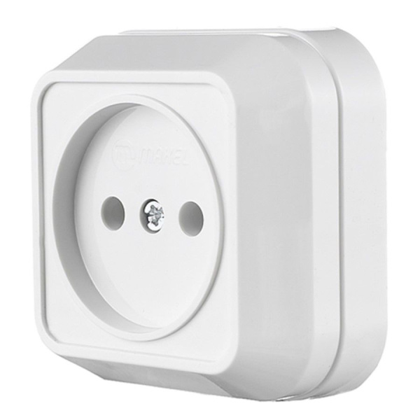 Розетка накладная Makel SIVA USTU (45108) с/з 1-я, белая