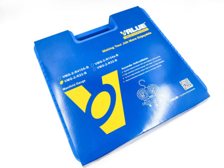 Манометрический коллектор Value VMG-2-R22-B (R22, R134a, R404A, R407C; 2-х вентильный; 3 шланга 120 см; манометры 68 мм; упак. кейс)