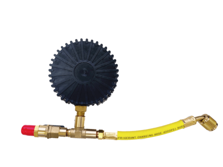 Манометрический коллектор под азот HS-NG50 (50 bar, 80 мм) с вентилем и шлангом 1/4"SAE