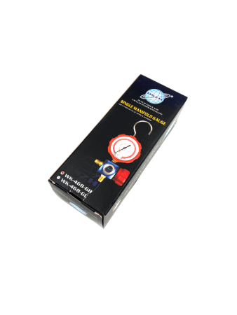 Манометрический коллектор DSZH WK-468GH со смотровым стеклом (R22/134/407/410; 1 вентильный, с манометром, без шлангов)