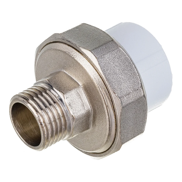 Муфта Valfex с американкой для радиатора наружная резьба 25 x 1/2" белая