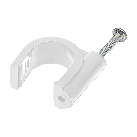 TDM Скоба 16 мм пластик круглая (50шт. / упак.)