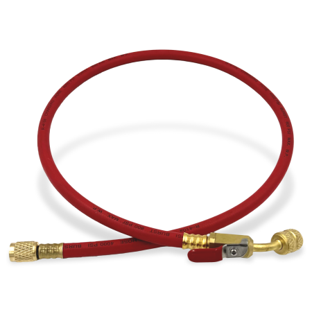 Шланг заправочный с вентилем DSZH - M-336 RYB-C (HV)  0.9м, 1/4" SAE, до 55 Bar