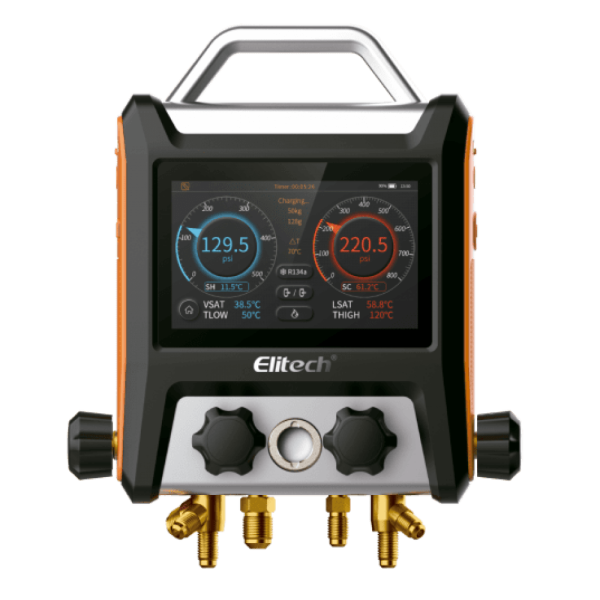 Цифровой манометрический 4х вентильный коллектор Elitech  MS-4000