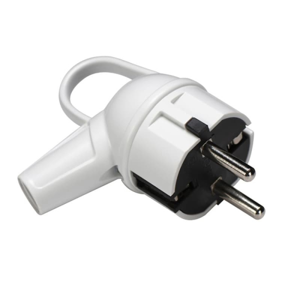 Вилка Makel угловая с/з с кольцом белая (10037)