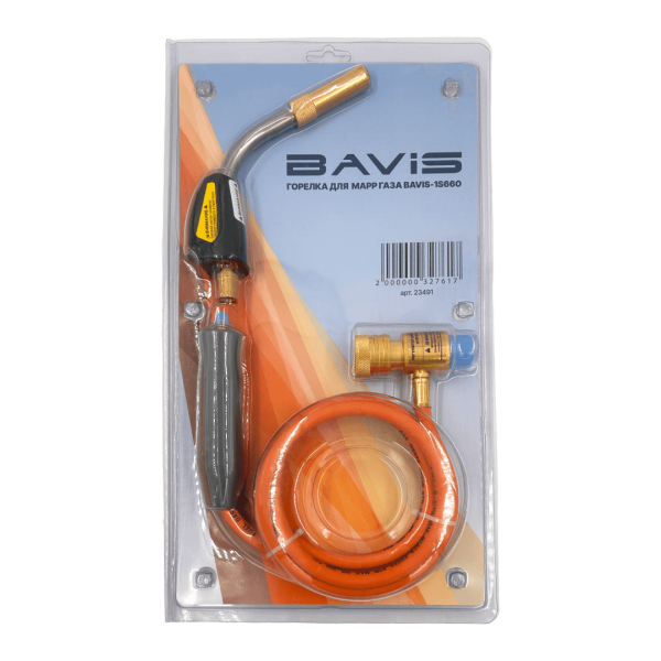 Горелка для MAPP газа BAVIS-1S660 со шлангом (пьезоподжиг)